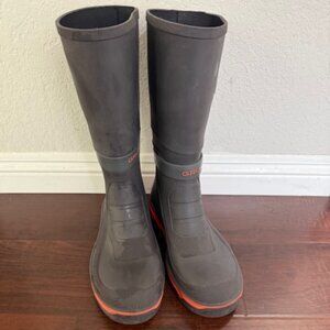 Grundéns Deck-Boss Fishing Boots Men’s Size 11 Gry /Orange NonMarking Waterproof